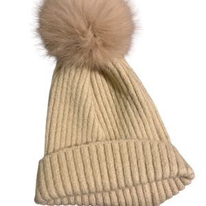 Cozy Cream Knit Beanie with Pom Pom